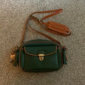 DOONEY & BOURKE VINTAGE CROSSBODY BAG BROWN AND GREEN LEATHER